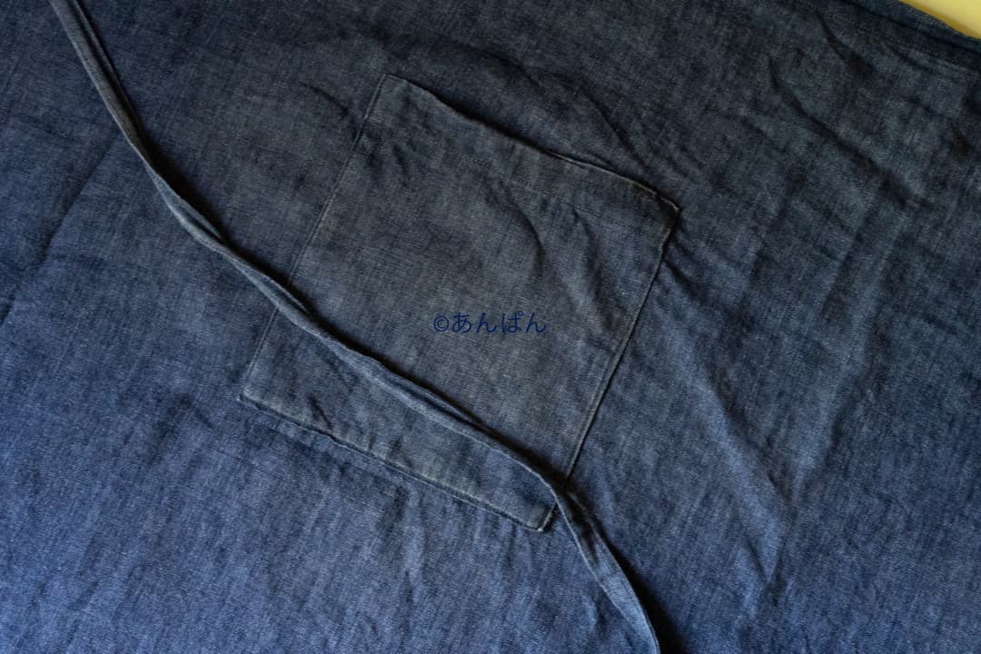 フランス購入 リトアニア リネン ソムリエ エプロン インディゴ 麻 作家もの