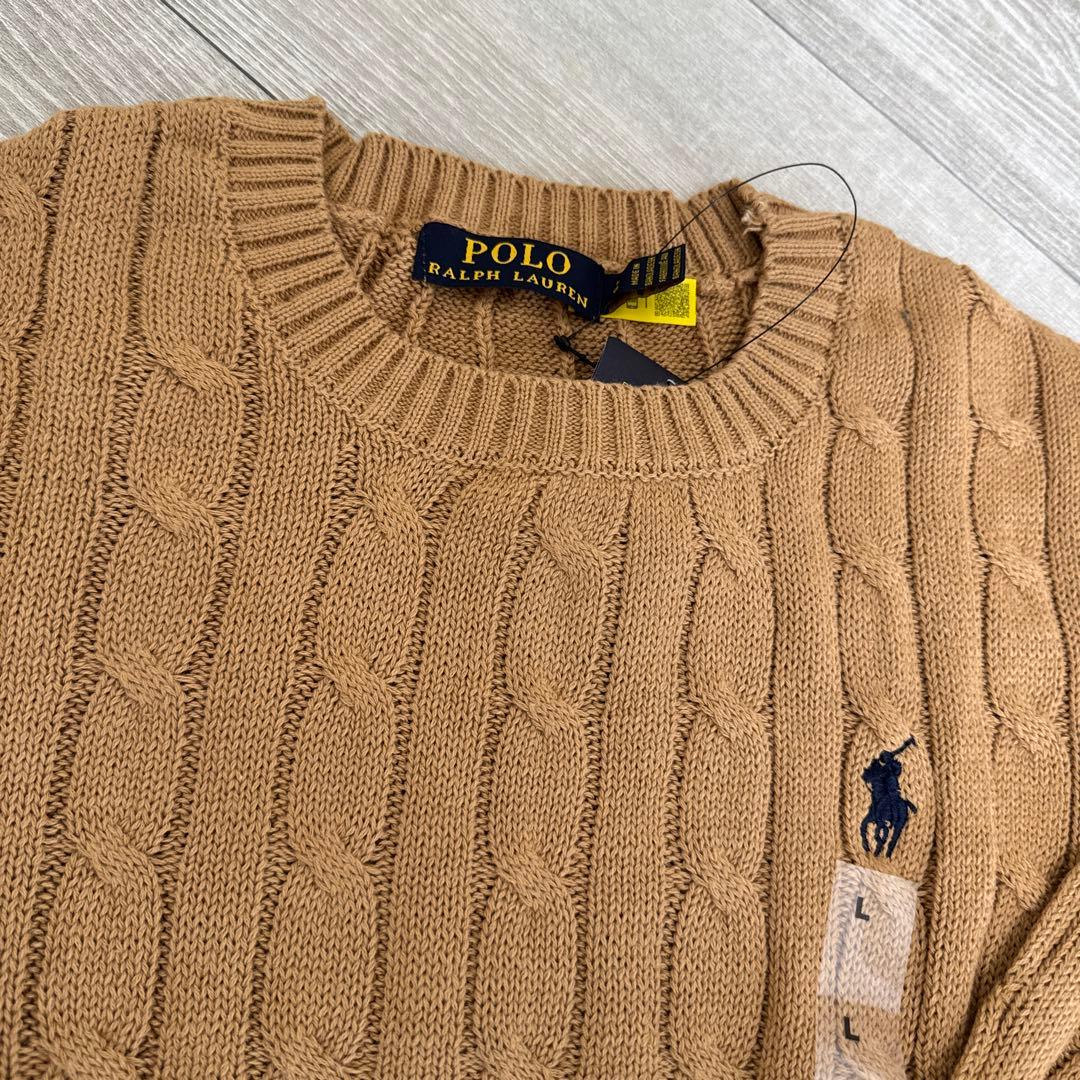 ❤︎2/6まで限定SALE ❤︎ポロ ケーブルコットン クルーネック セーターL