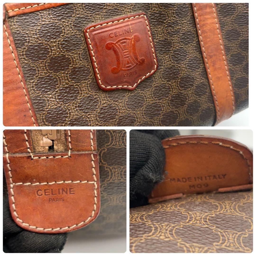 CELINE ミニボストンバッグ　マカダム柄　トリオンフ　PVC