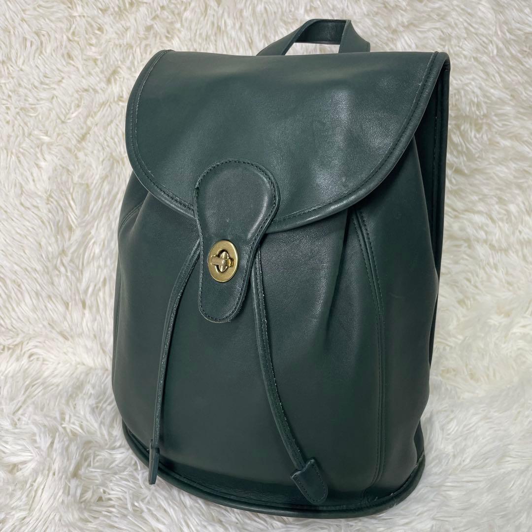 美品 COACH オールドコーチ リュック バックパック 緑 USA製 9943