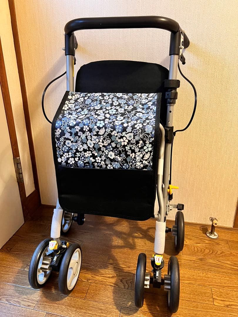 島製作所　歩行車　シンフォニーSPスリム　花柄紺