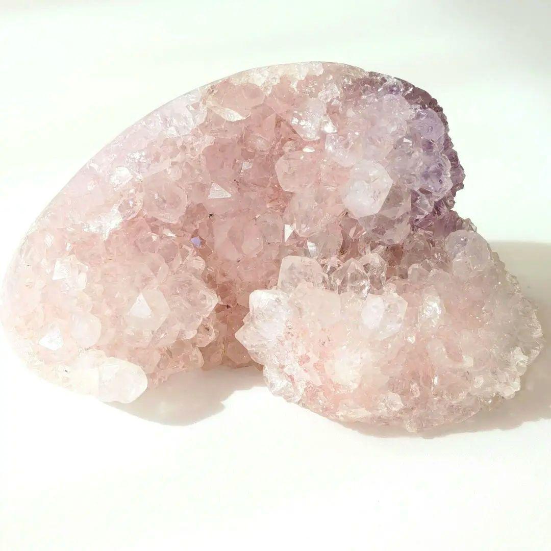 高品質　ピンクアメジスト　原石　クラスター　キラキラ　ブラジル産