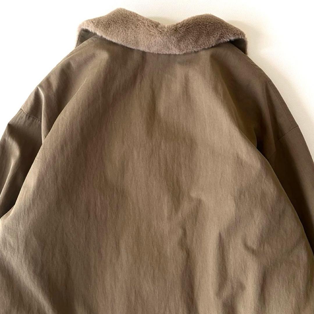 極美品 超人気♪ ミズイロインド バックボアコート ゆったり ダークベージュ
