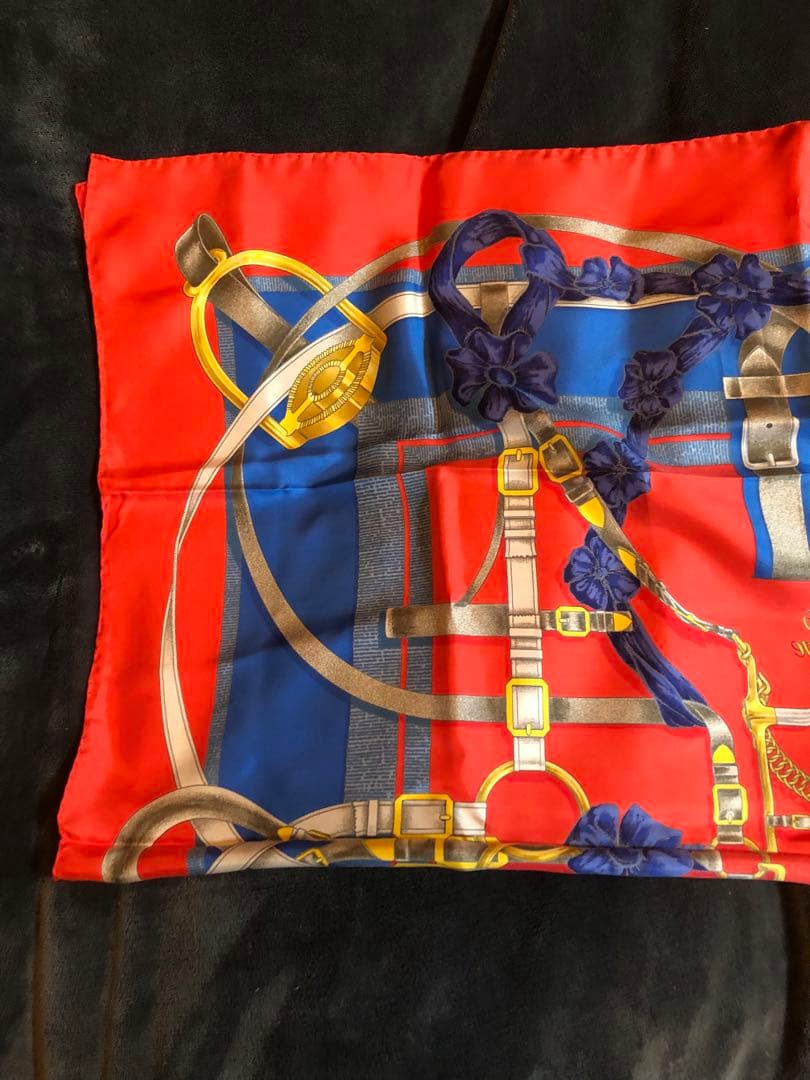 美品 HERMES エルメス カレ90 グランマネージュ スカーフ リング付き