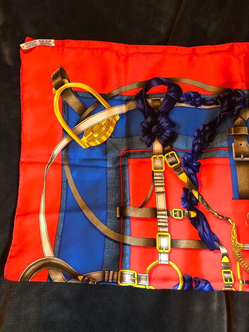 美品 HERMES エルメス カレ90 グランマネージュ スカーフ リング付き