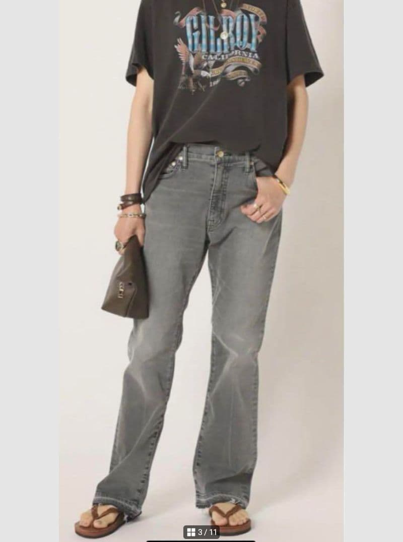 MUSEドゥーズィエムクラス flare hemデニム XS SURT　グレー