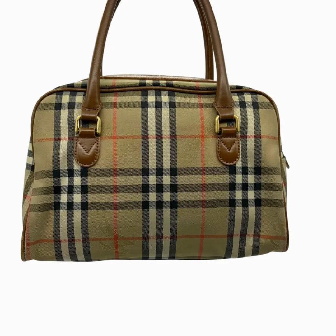 Burberrys ノバチェック ミニボストン レザー キャンバス バーバリーズ