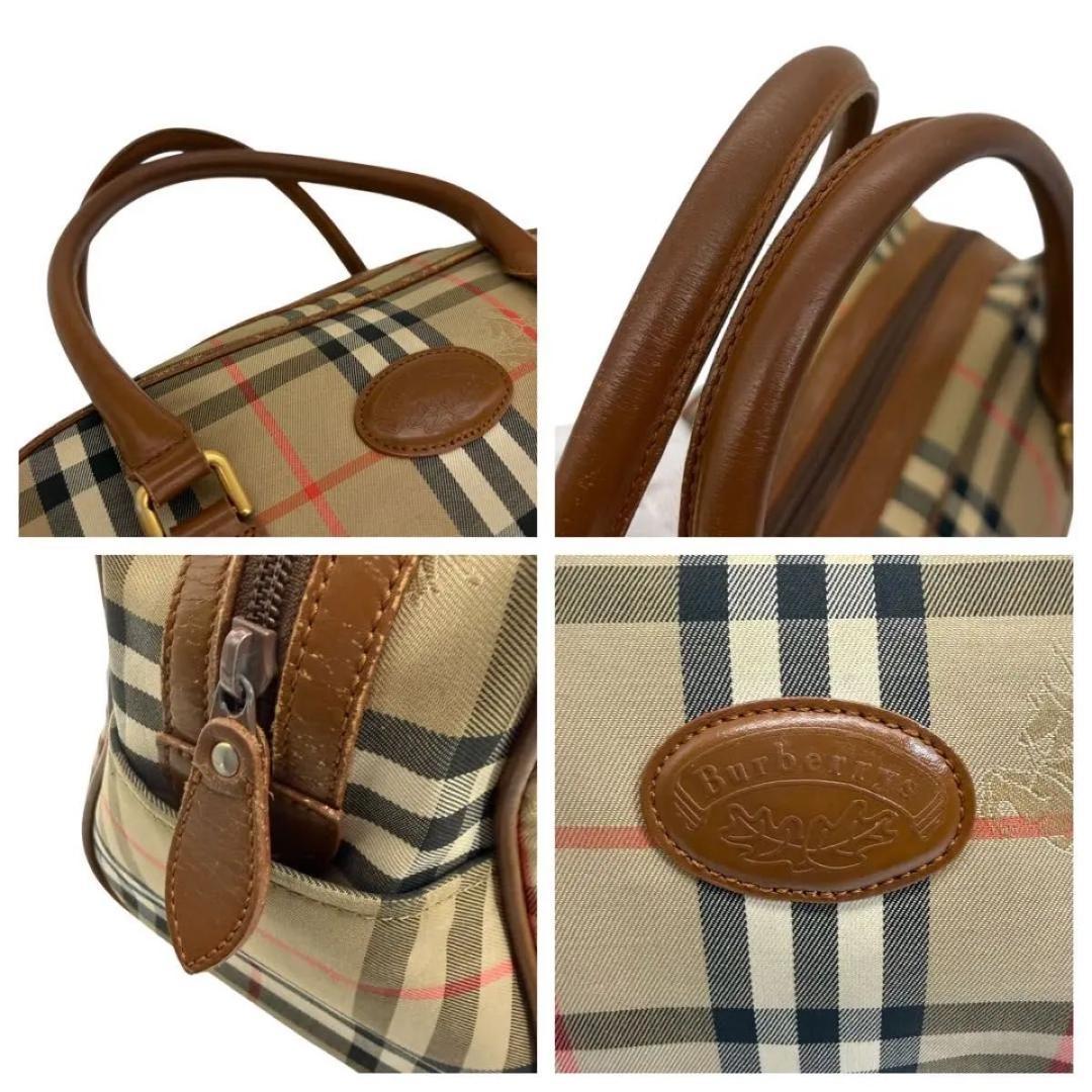 Burberrys ノバチェック ミニボストン レザー キャンバス バーバリーズ