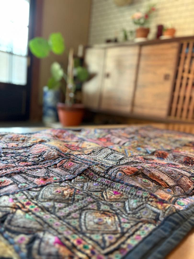 カリジャリ　インド　希少　ヴィンテージ　パッチワーク　古布　一点もの