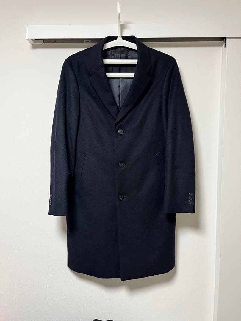 ユニクロ ウールカシミヤチェスターコート ネイビー Mサイズ