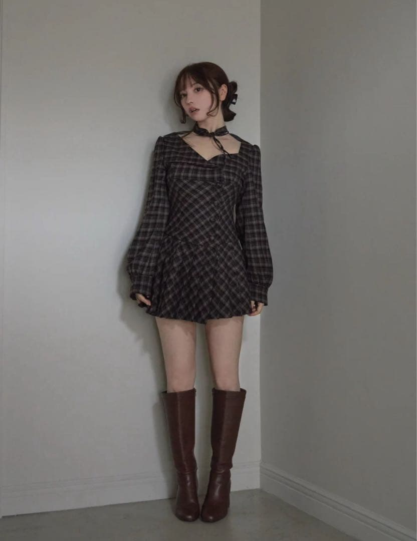 ワンピース ANDMARY Renon pleats mini dress