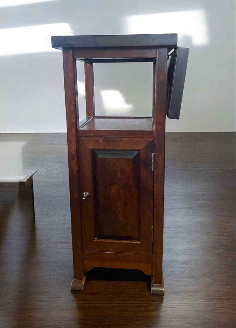 昭和レトロ★九州民芸家具　アンティーク電話台　飾り台　桜無垢材　欅材