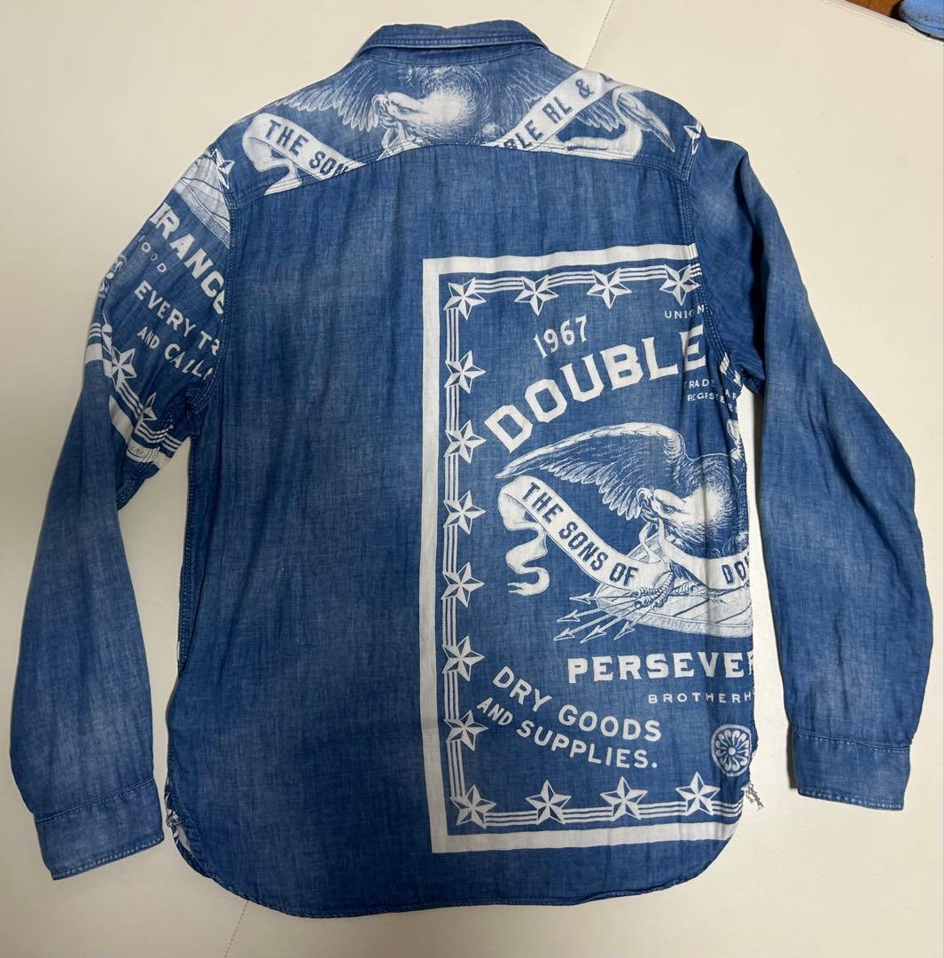 ダブルアールエル　インディゴ　ネイティブ　ガーゼ　シャツ　M