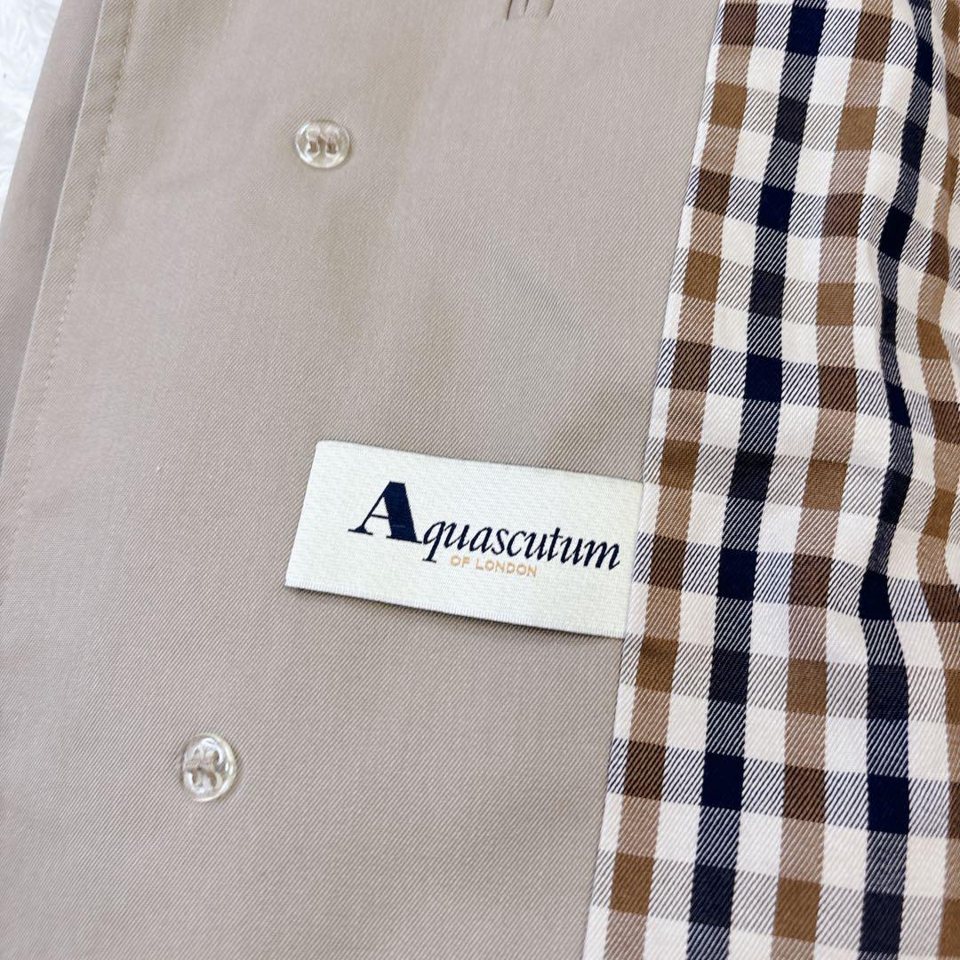 美品　着丈115 アクアスキュータム　バルマカーンコート　ベルト付き　L