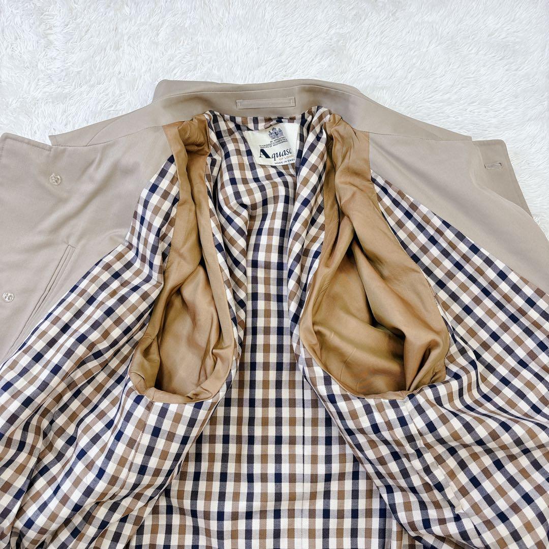 美品　着丈115 アクアスキュータム　バルマカーンコート　ベルト付き　L