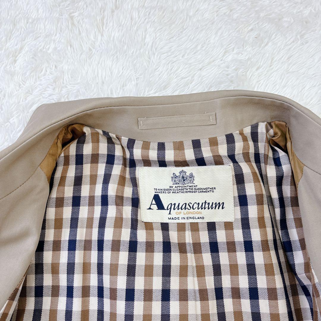 美品　着丈115 アクアスキュータム　バルマカーンコート　ベルト付き　L