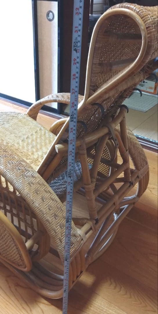 籐　ラタン　椅子 リクライニングチェア