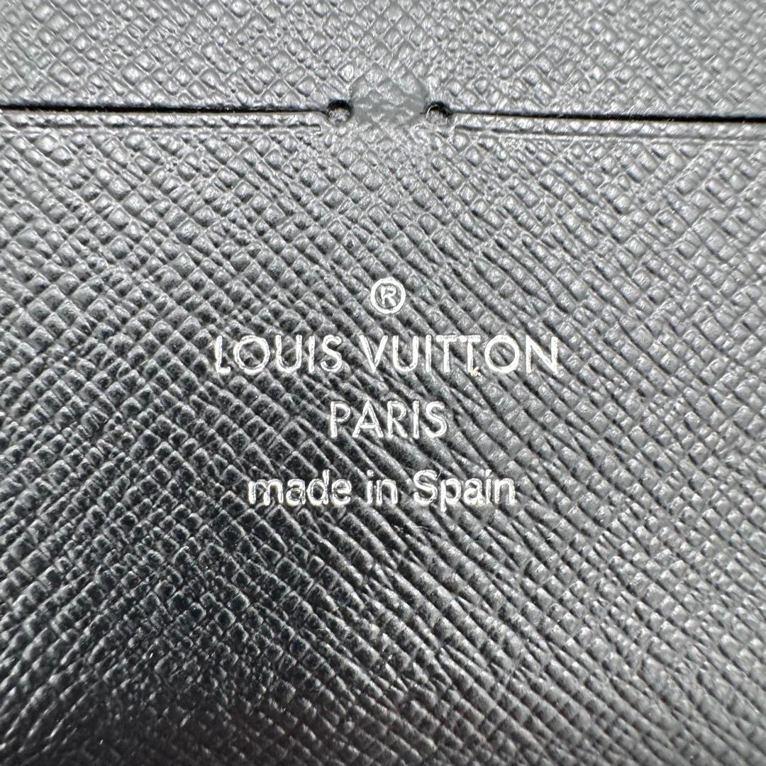 ルイヴィトン タイガ ジッピーオーガナイザー レザー ラウンド 長財布 黒