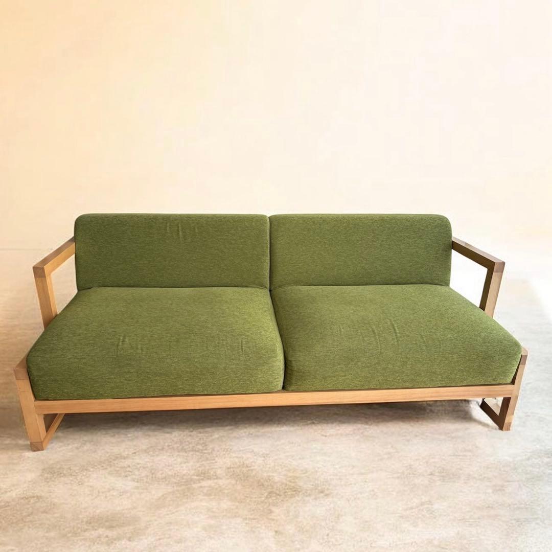 SOGO　相合家具　タモ材木枠　ローソファ　３人掛　北欧