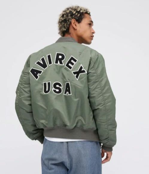 か*！様 AVIREX MA-1 ジャケット オリーブ