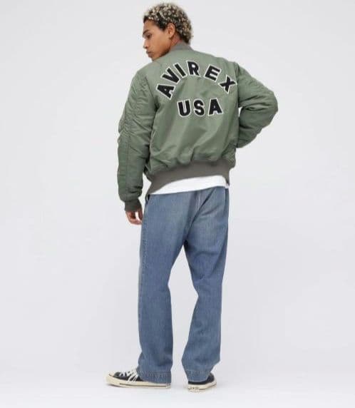 か*！様 AVIREX MA-1 ジャケット オリーブ