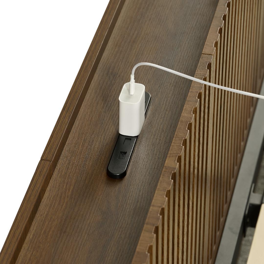 【新作】ベッド シングル ウォールナット色 収納付き コンセント付き USBポー