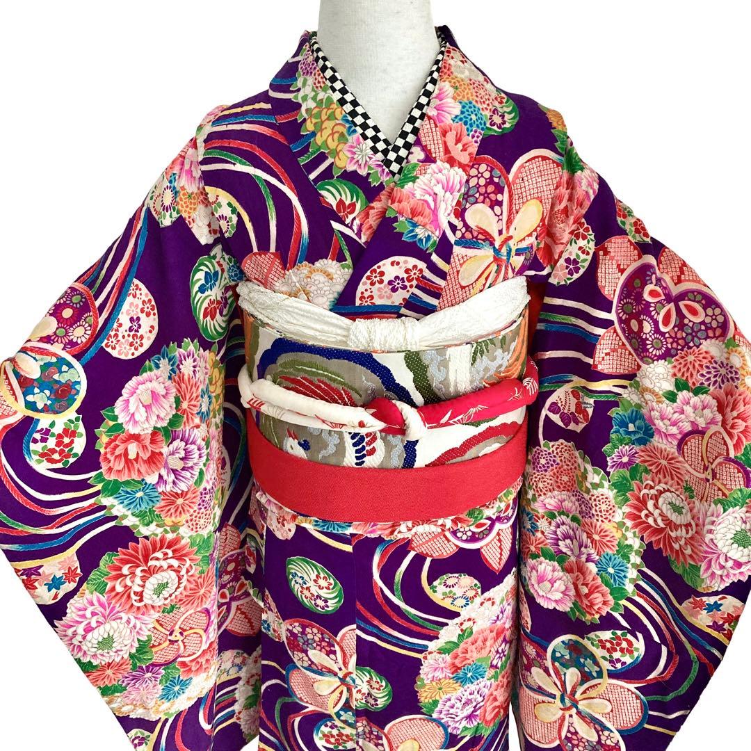アンティーク  女の子  子供着物  紫  NO6