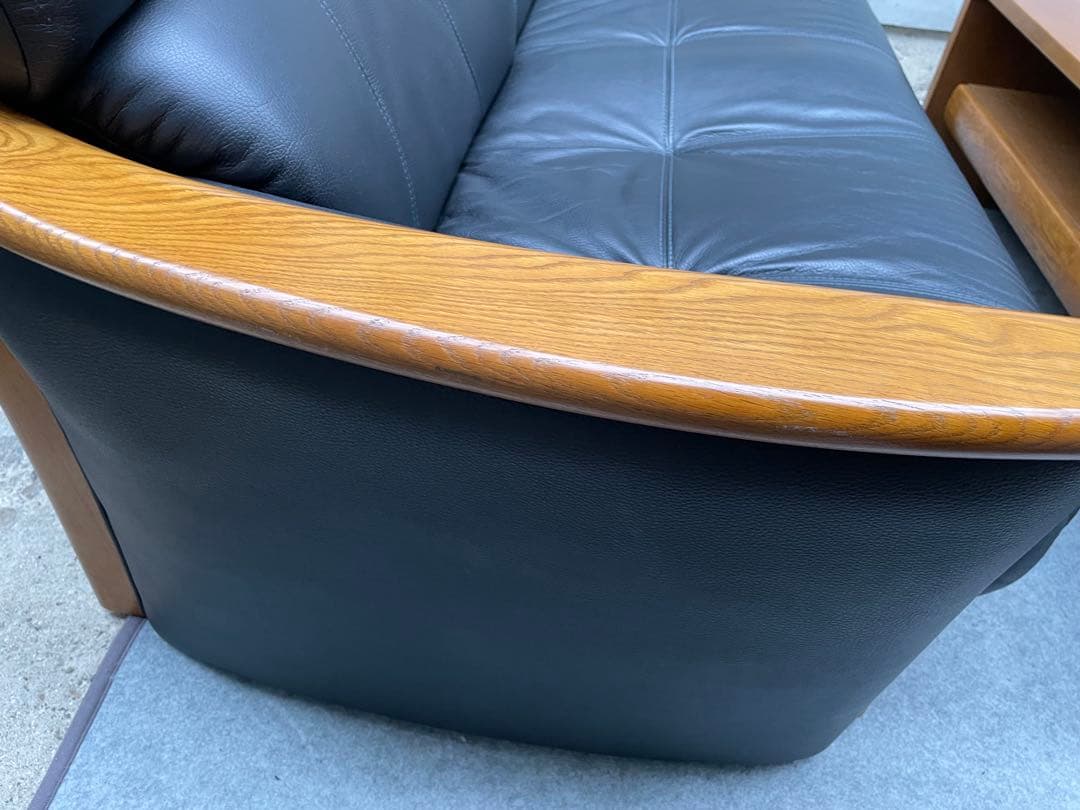 ブランコ　美品　浜本工芸　本革　応接セット　ソファ　テーブル　2点セット