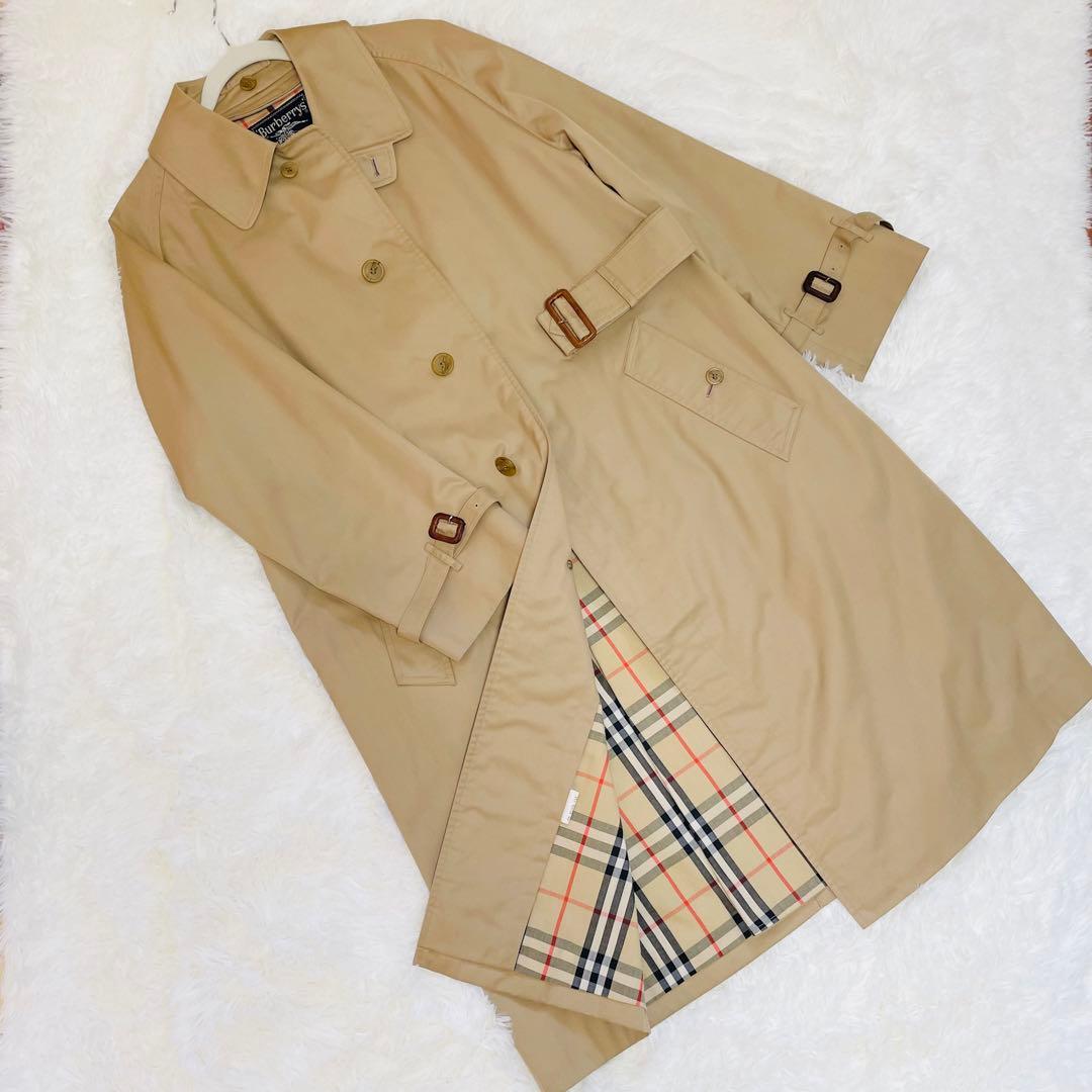 希少★Burberryバーバリー　ノバチェック裏地 付きトレンチコート L