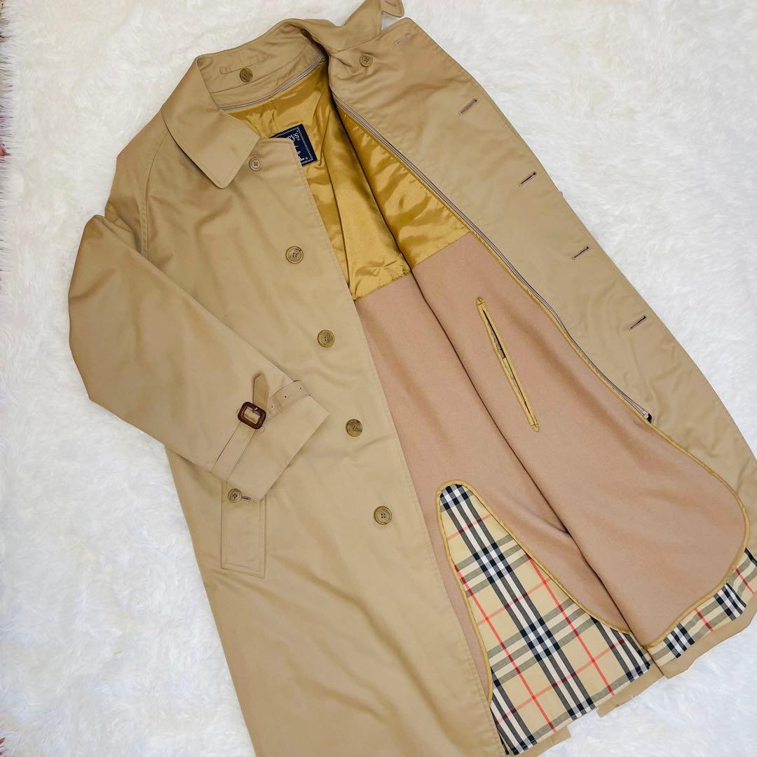 希少★Burberryバーバリー　ノバチェック裏地 付きトレンチコート L