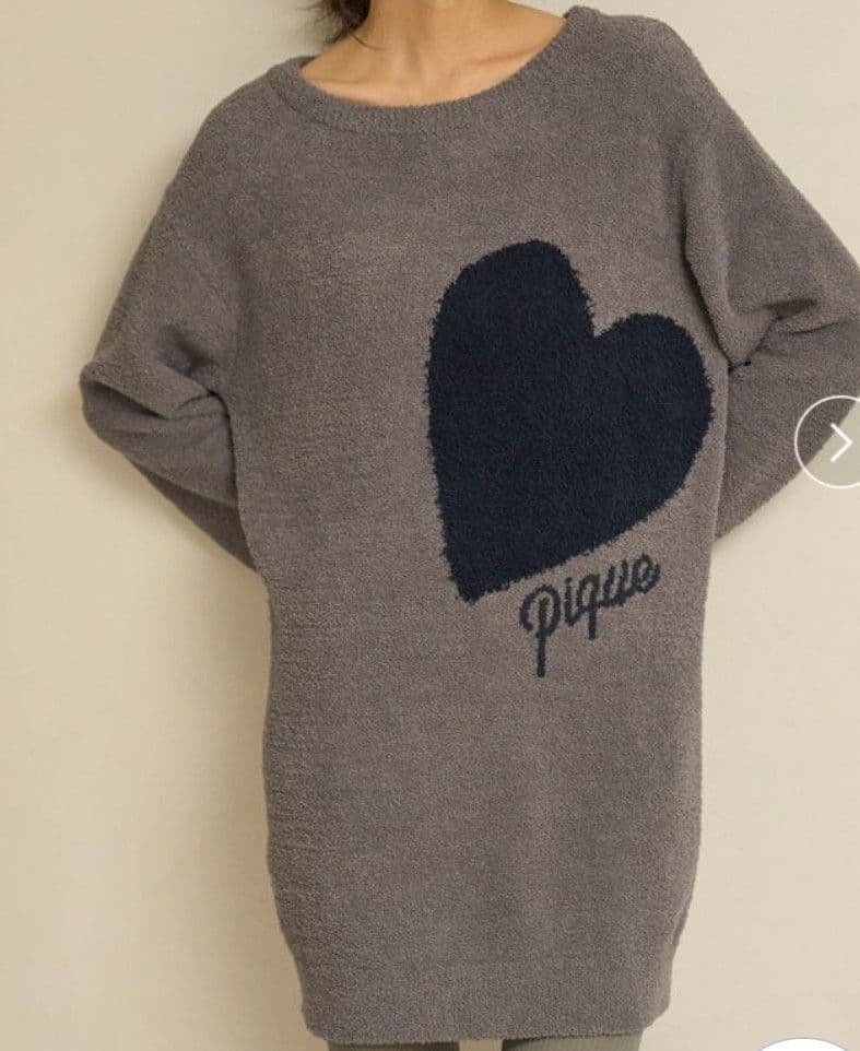 gelatopique ジェラピケハートジャガードワンピースグレー