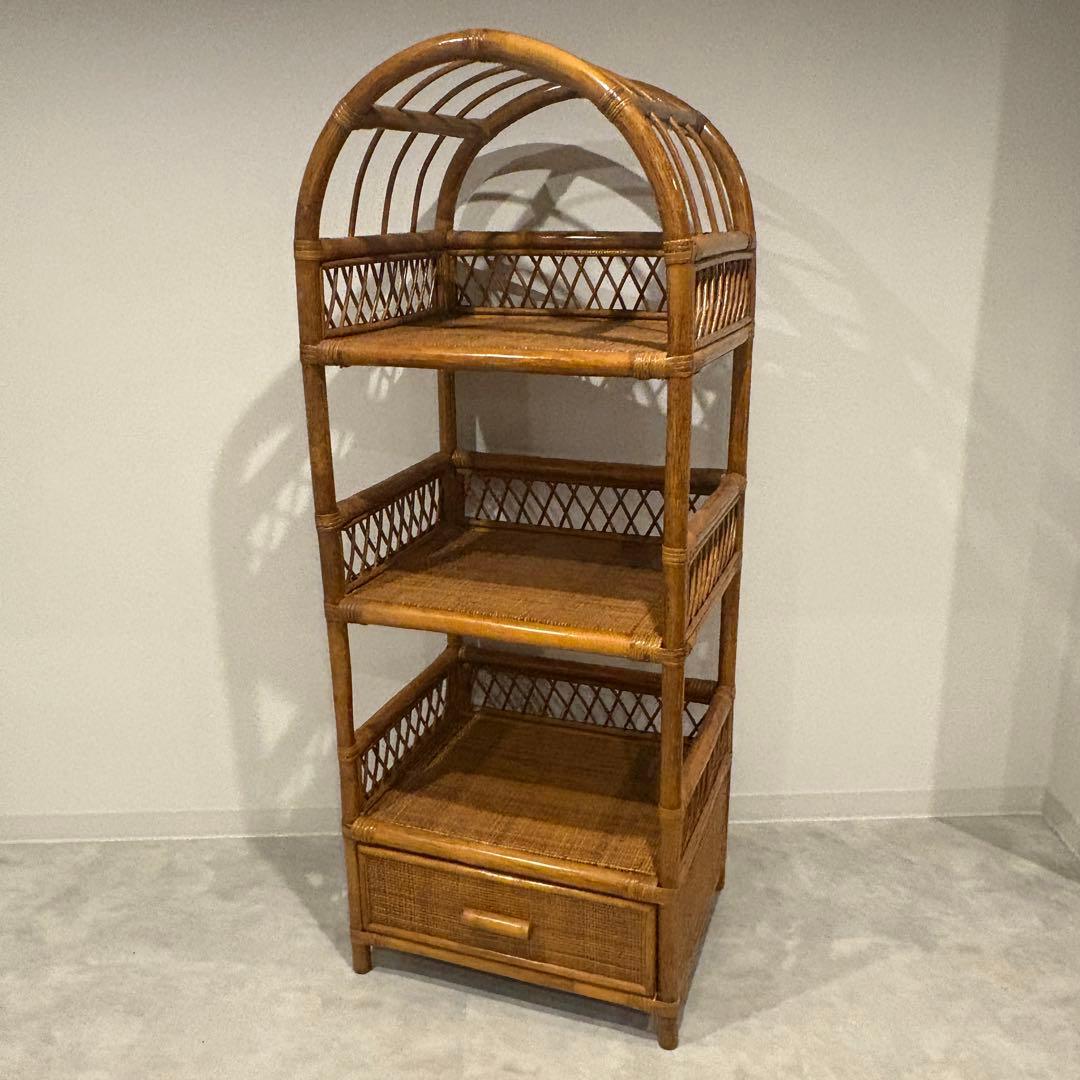 ラタンラック　アーチ型　オープルシェルフ
