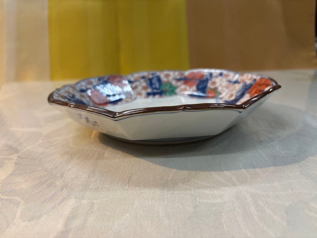 京焼清水焼 染め付け色絵春秋仙人図深皿 加藤雲泉作