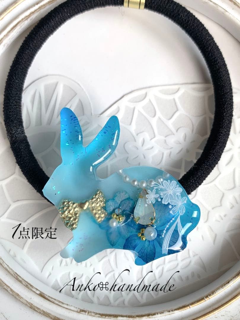 【ヘアゴム】レジン　うさぎ