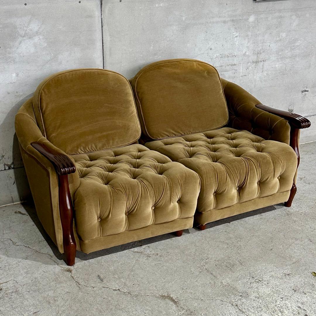 ✦70s✦マルニ木工  ソファ 3脚セット ベロア生地 その①