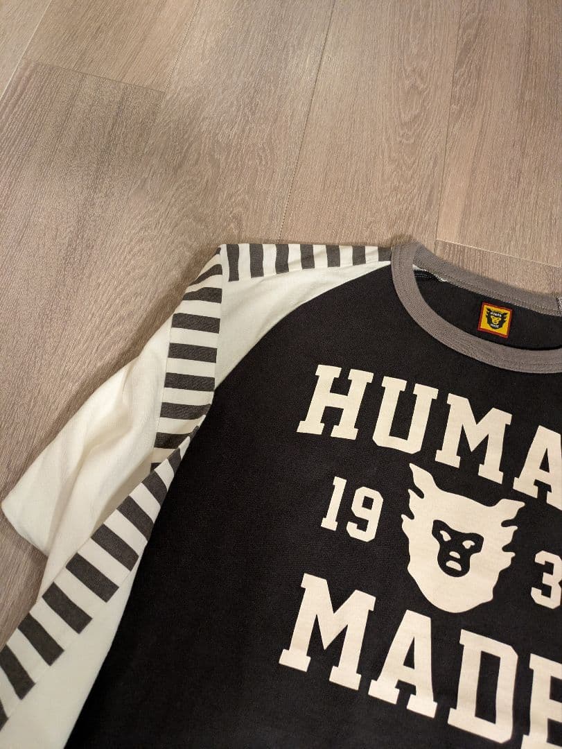 HUMAN MADE 袖ストライプ長袖カットソー M