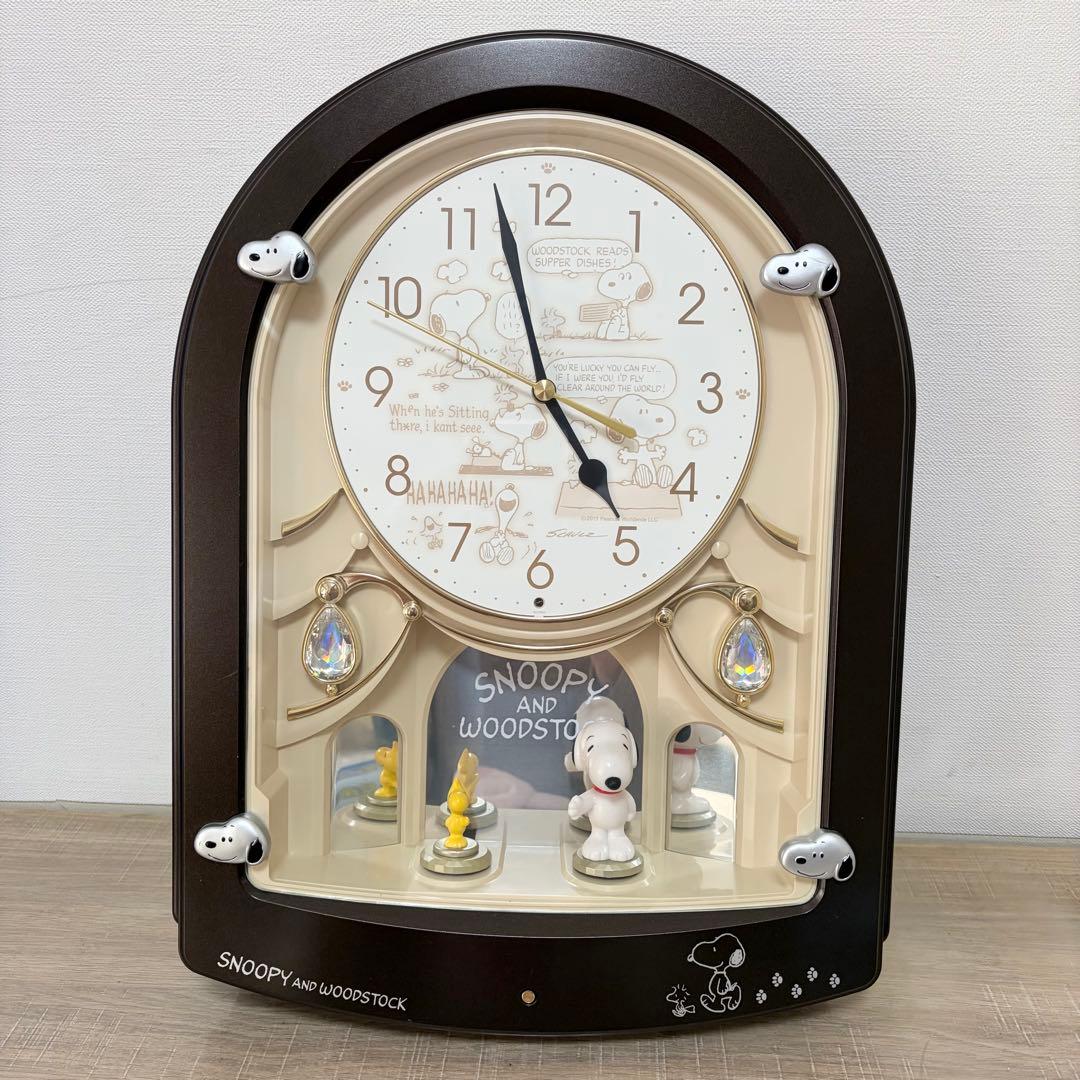 リズム SNOOPY スヌーピー からくり時計 クォーツ メロディ報時付き掛時計