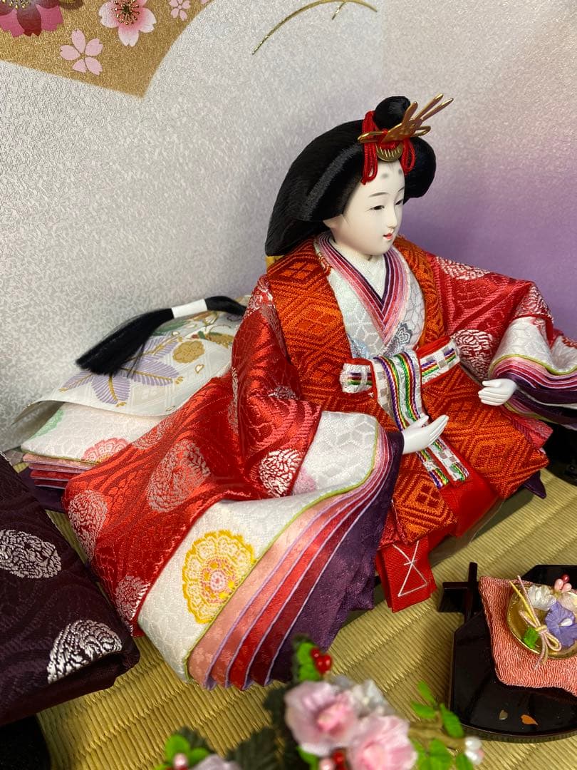 雛人形　親王飾り収納セット・頭　晃隆　作・間口約６５×奥行約３５×高さ約６５㎝