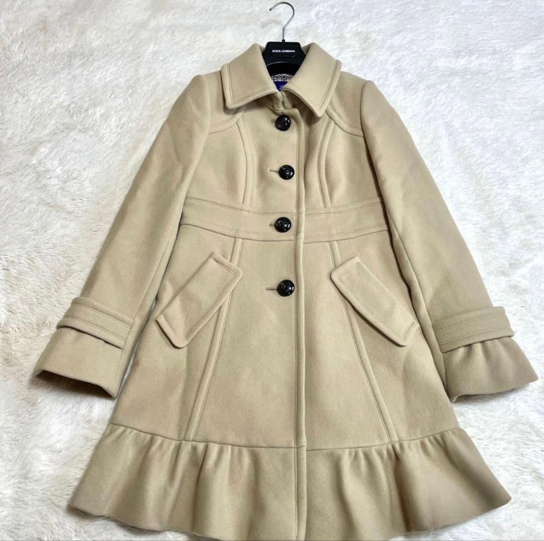寒波に備えてSALE極美品 バーバリーブルーレーベル フレア ウール コート
