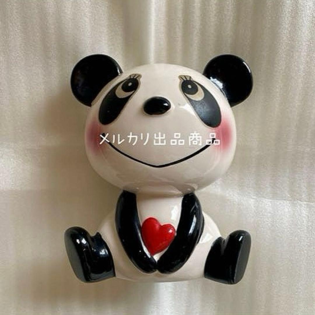 昭和レトロポップ 内藤ルネ　ハートのパンダ　貯金箱