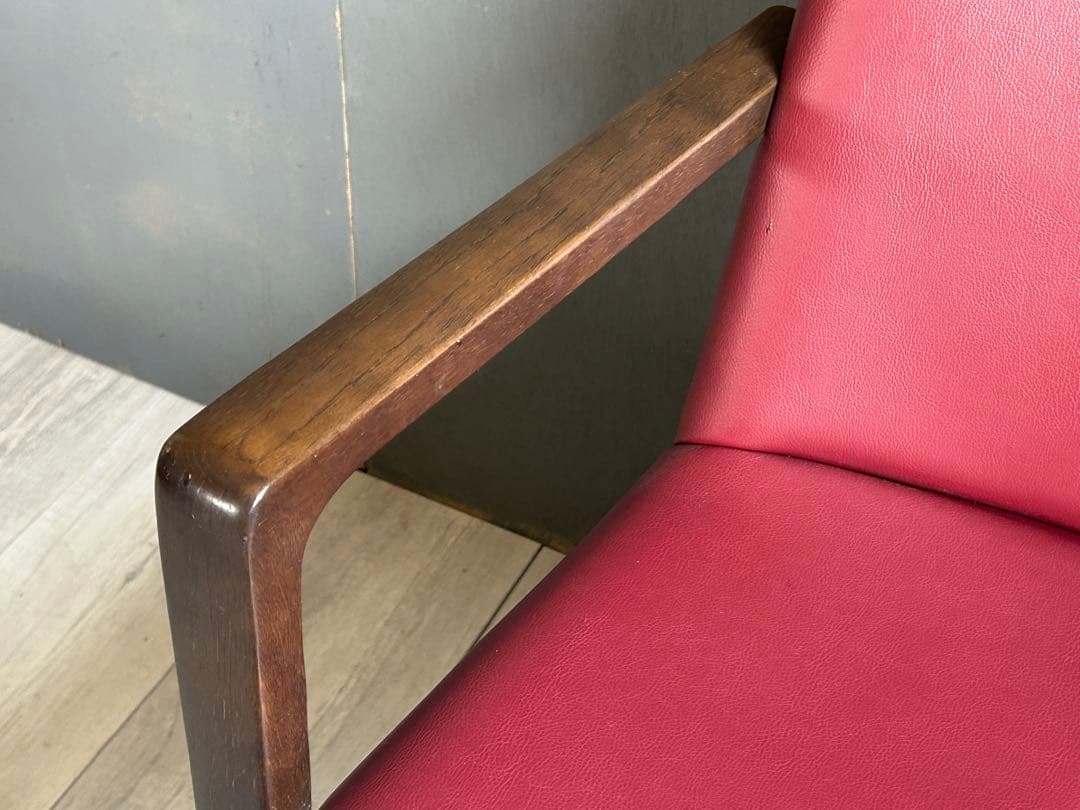 希少　高級家具　浜本工芸　HAMAMOTO アームチェア　ワインレッド　GG