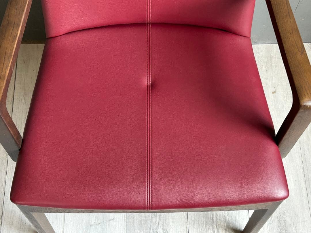 希少　高級家具　浜本工芸　HAMAMOTO アームチェア　ワインレッド　GG