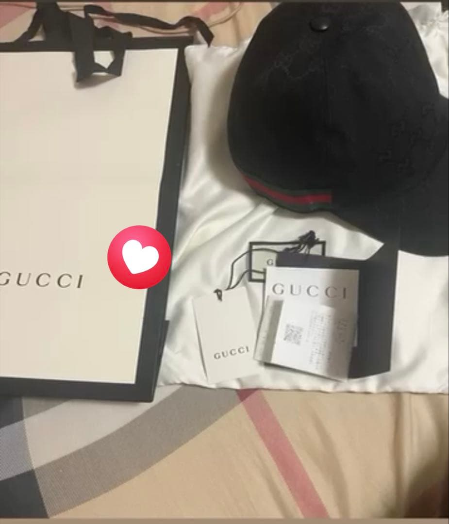GUCCI GGパターンキャップ 黒