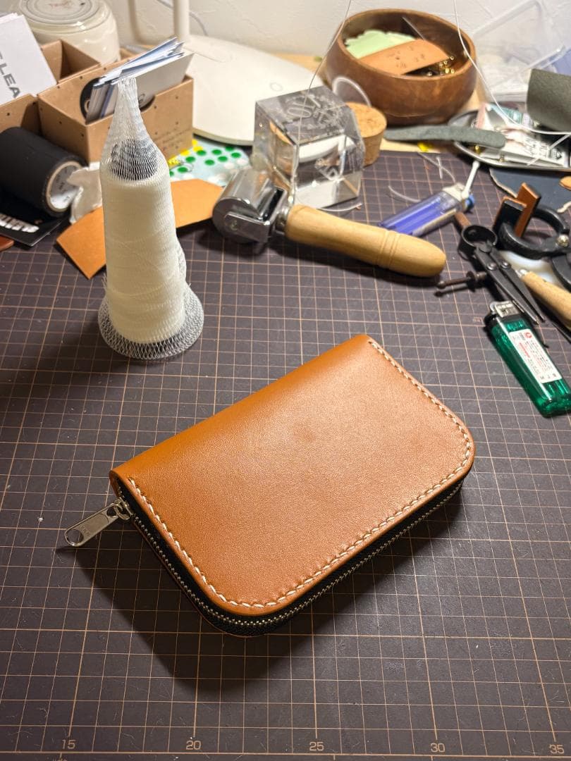 ★受注生産★ 渓流ルアーワレット　ブラウン　本革　トラウト　レザークラフト