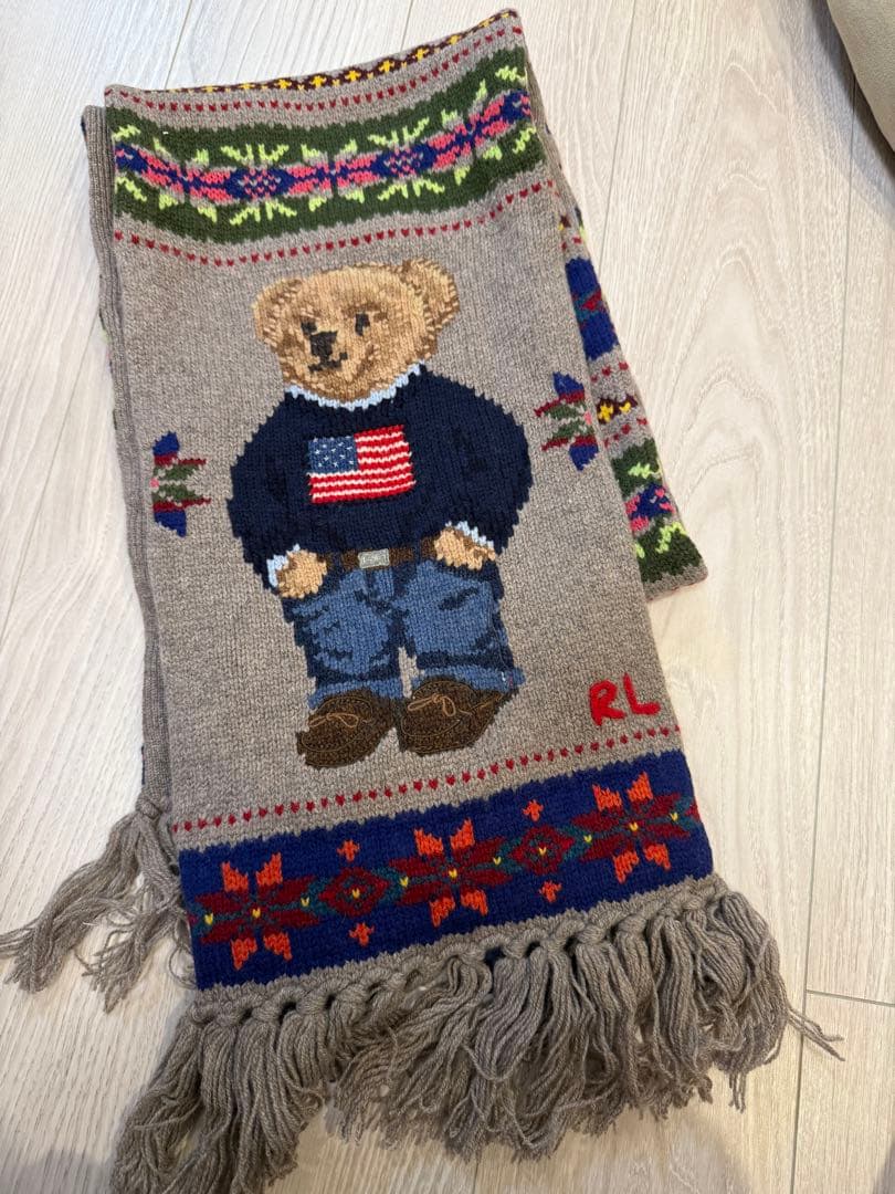 Ralph Lauren クマ刺繍マフラー