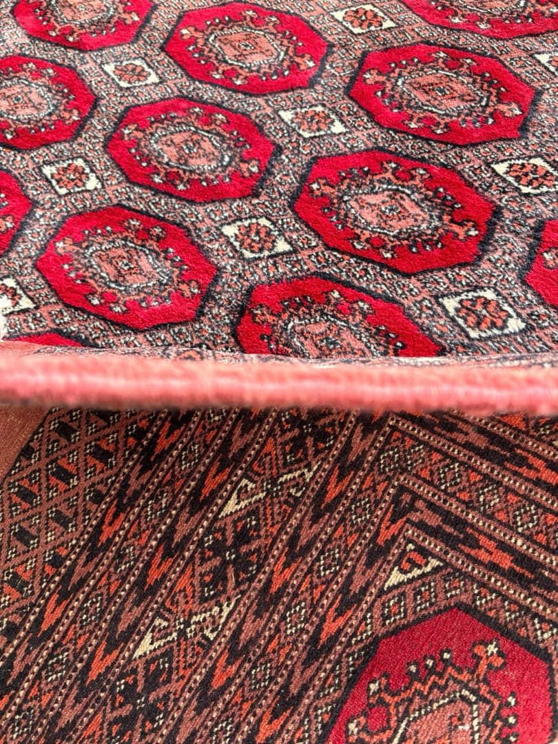 美品　アフガンラグ　ギュル紋様　トルクメンラグ　　202×125 経年40年