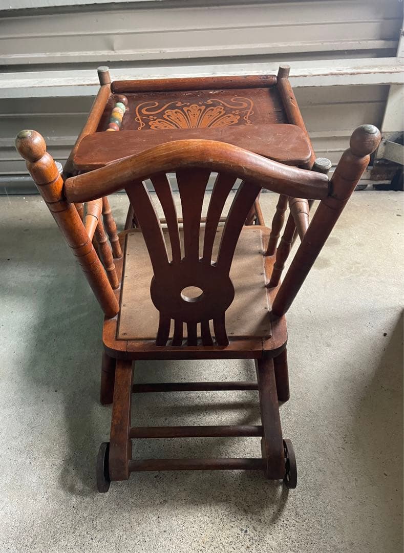 稀少/アンティーク/フランス/チャイルドチェア/アームチェア/テーブル付き