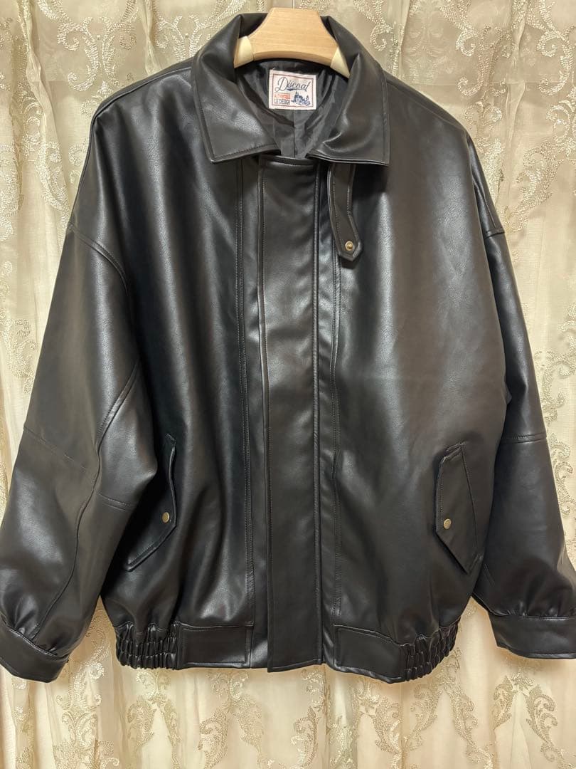 ディスコート ヴィンテージPUレザージャケット ブラック 短時間の1回着用,美品