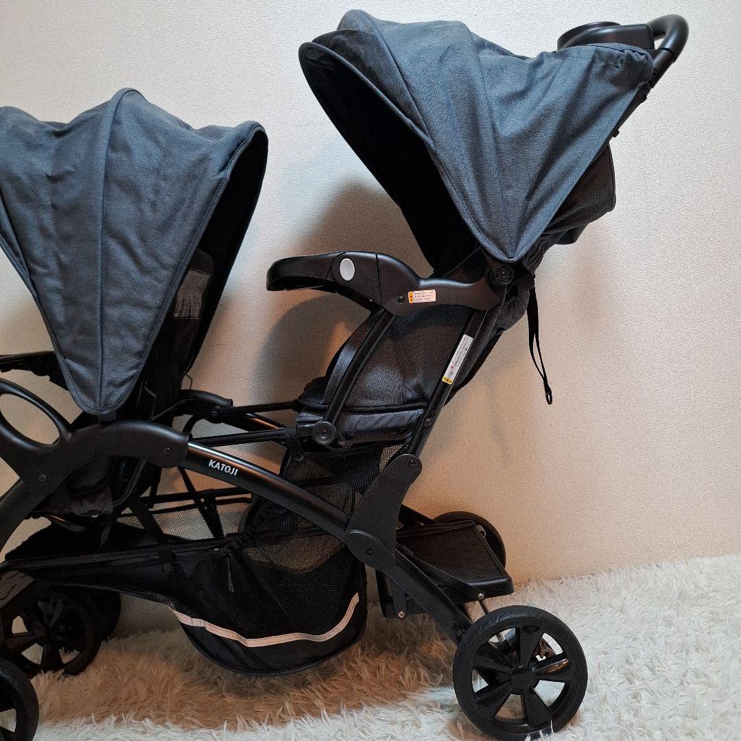 【極美品】KATOJI 二人でゴーDX 二人乗り ベビーカー ネイビー