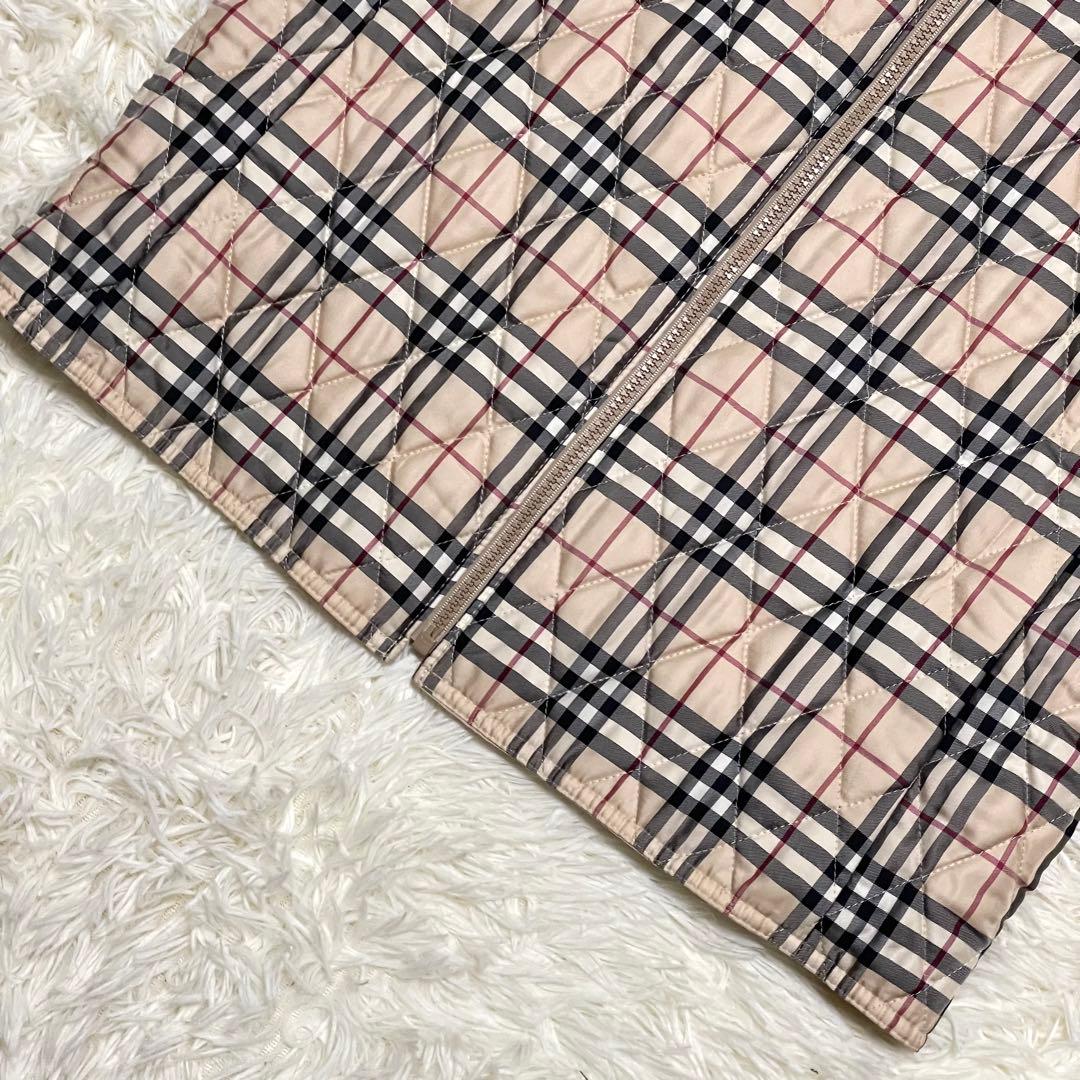 美品 バーバリーロンドン 中綿ベスト 三陽商会 ノバチェック 40 ベージュ